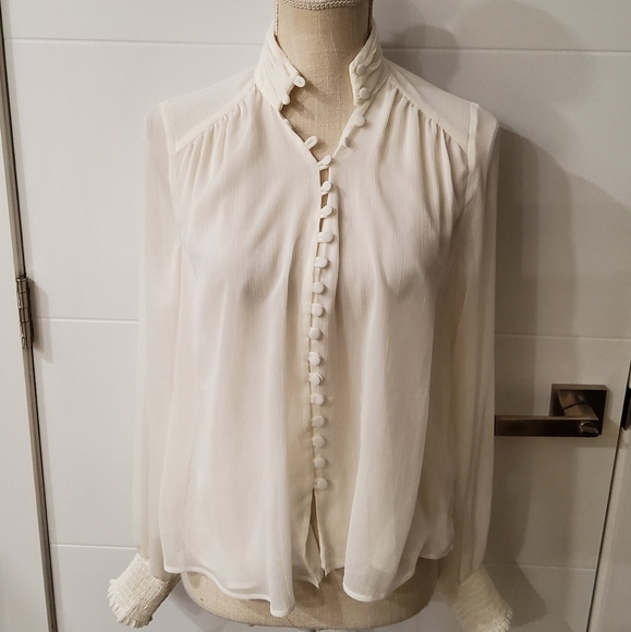 by Anthropologie V-neck Button Down Blouse Size 6 - Picture 2 of 14